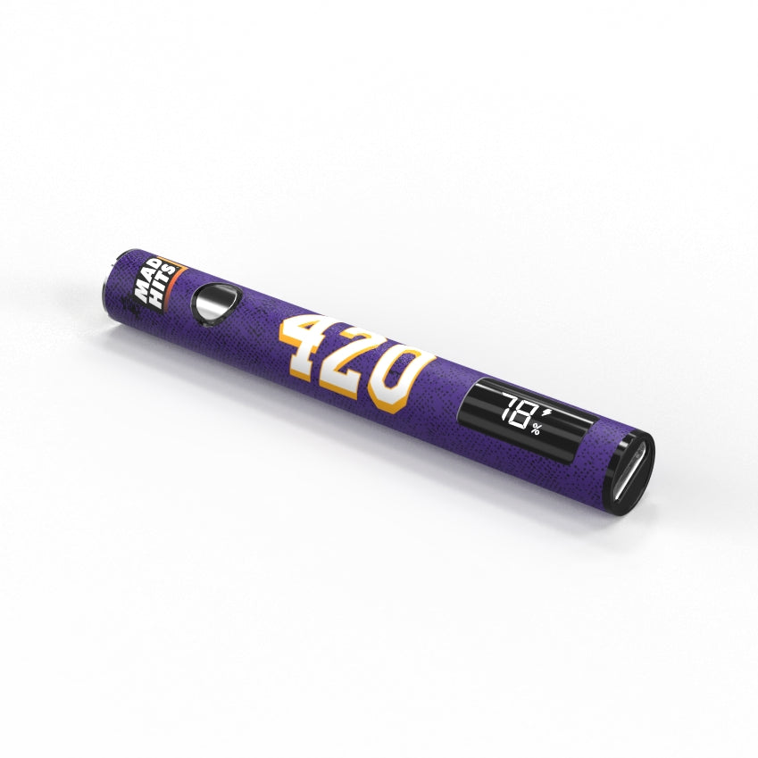 Mad Hits™ Slapz 2.0 – LA Basketball Purple and Gold Vape Battery (Single Unit) image 0